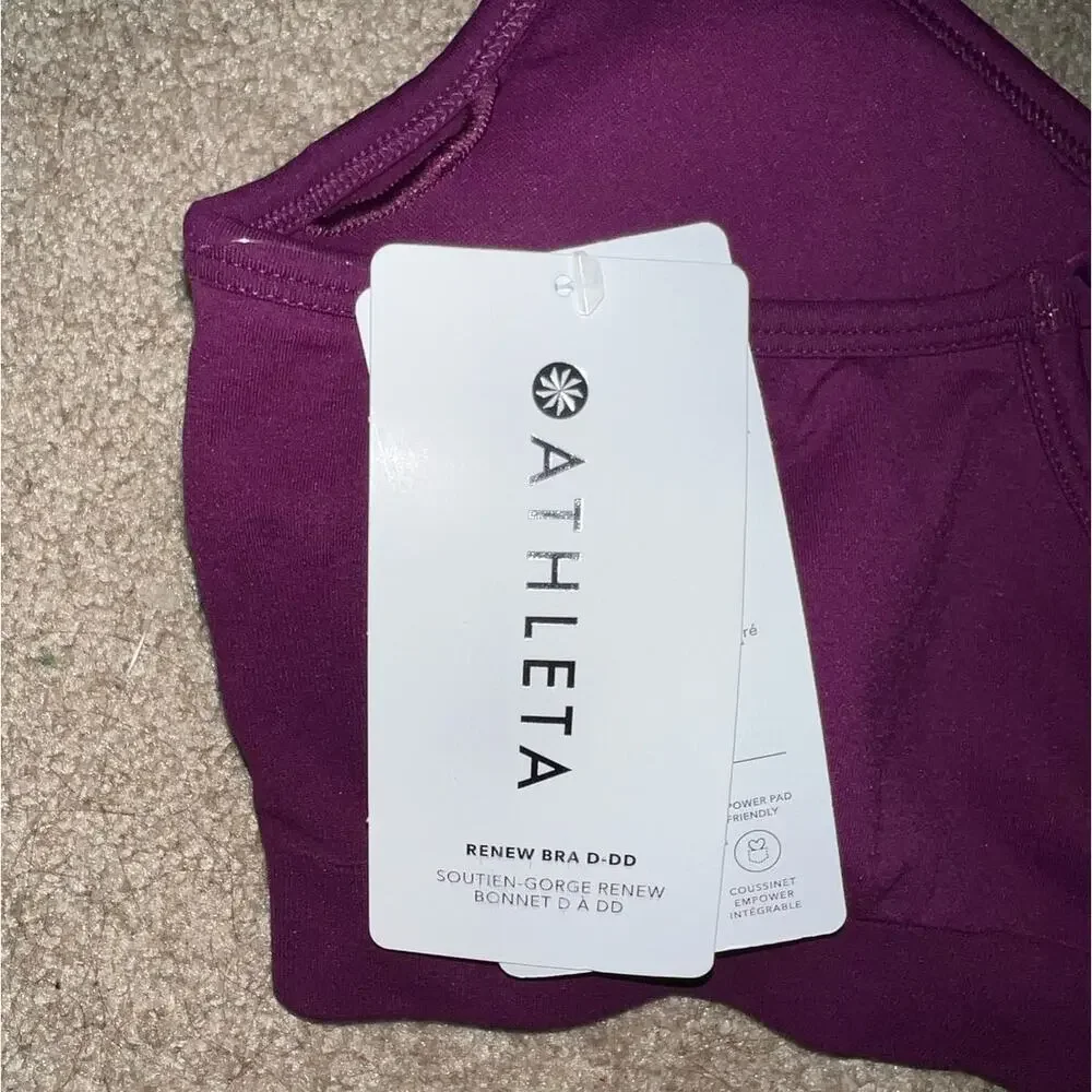 New Athleta Renew Lounge Sports Bra Exotic fuchsia size L